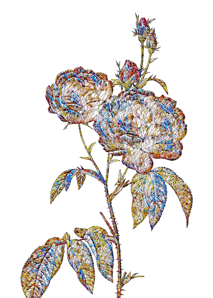 Stained Glass Rose Flower