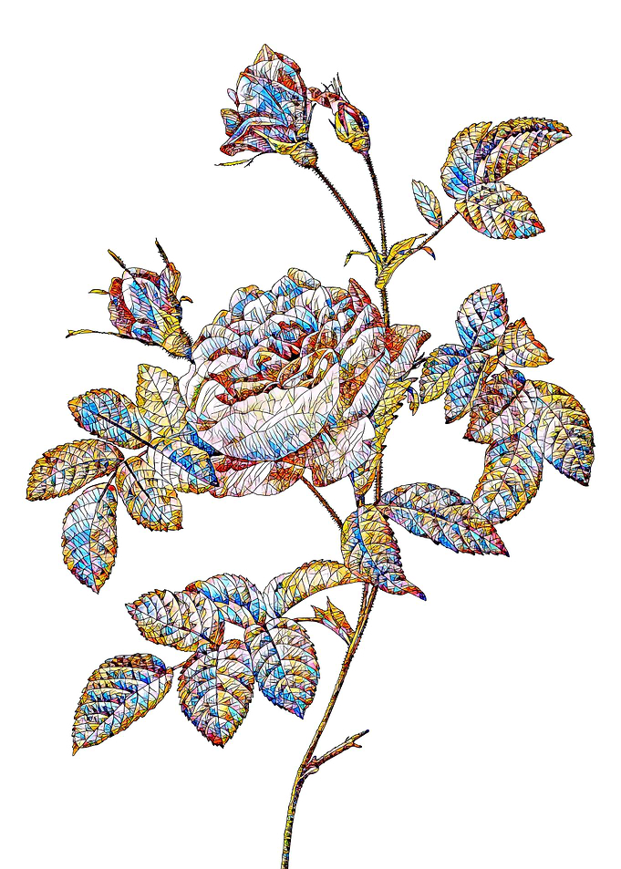 Stained Glass Rose Flower