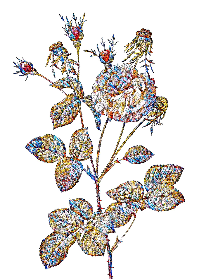 Stained Glass Rose Flower