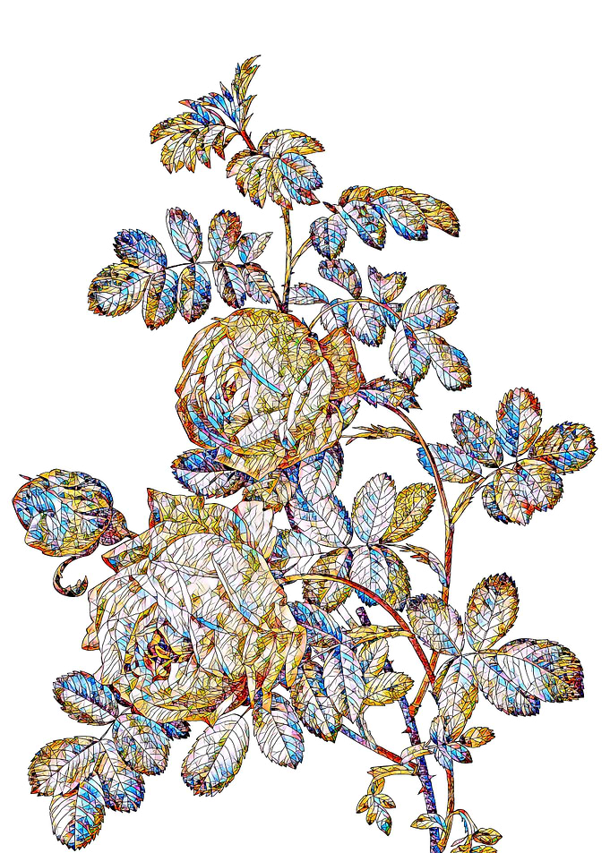 Stained Glass Rose Flower