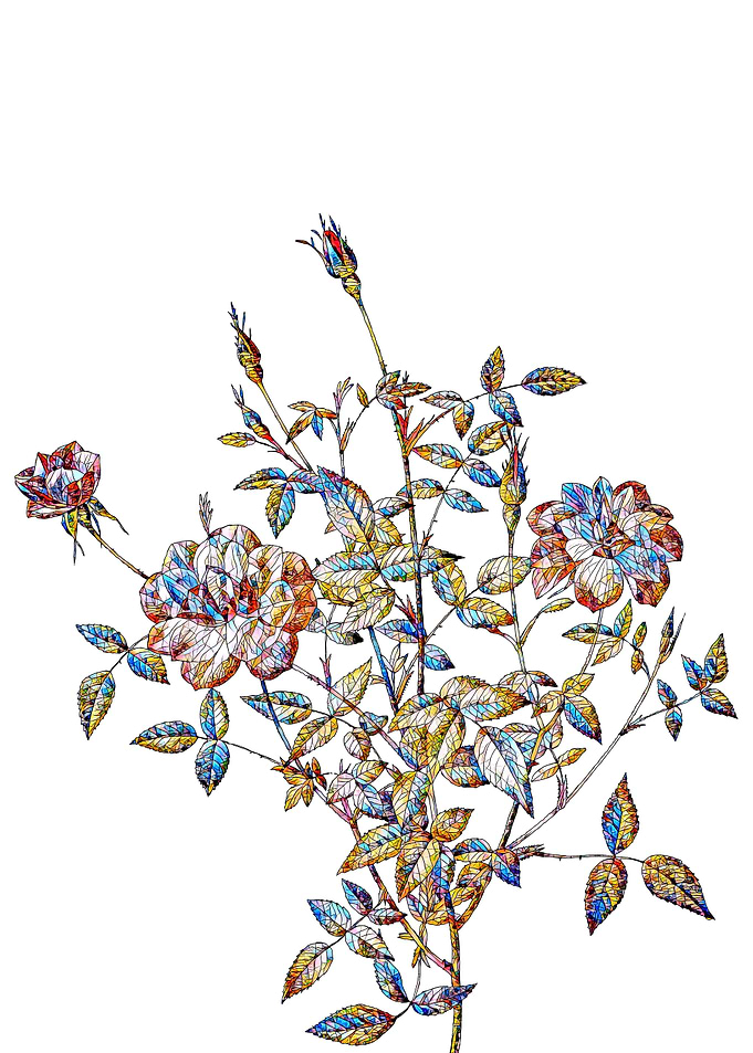 Stained Glass Rose Flower
