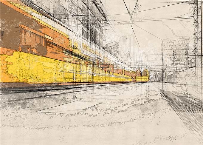 Moving Yellow Tram Berlin