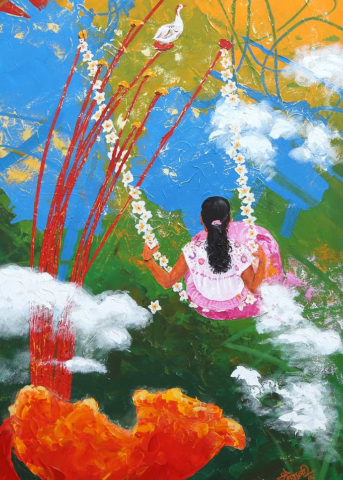 Swing of flowers