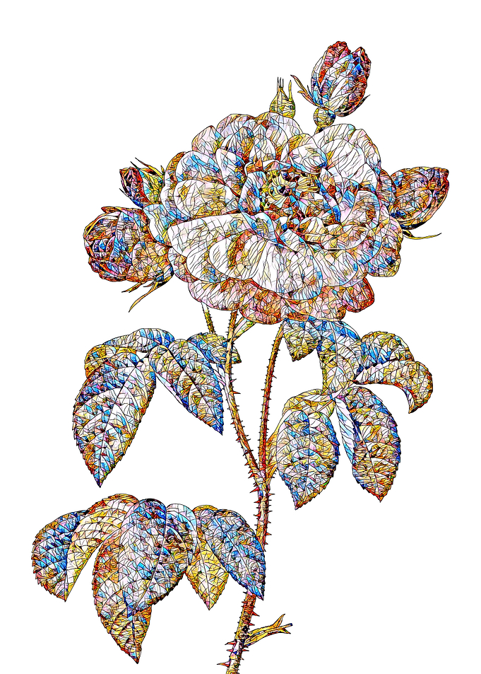 Stained Glass Rose Flower