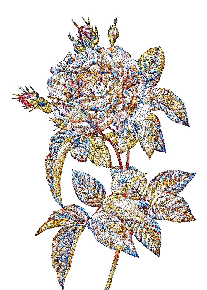 Stained Glass Rose Flower