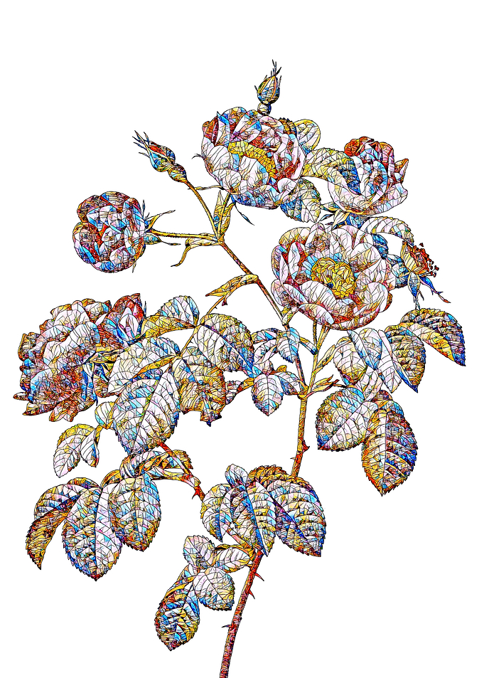 Stained Glass Rose Flower