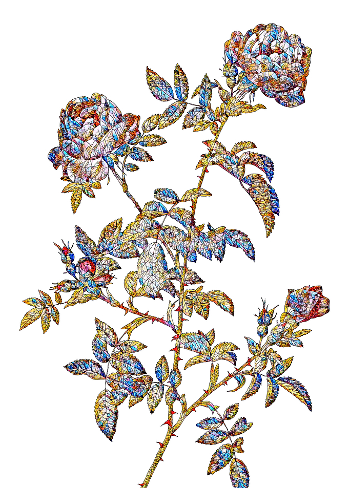 Stained Glass Rose Flower