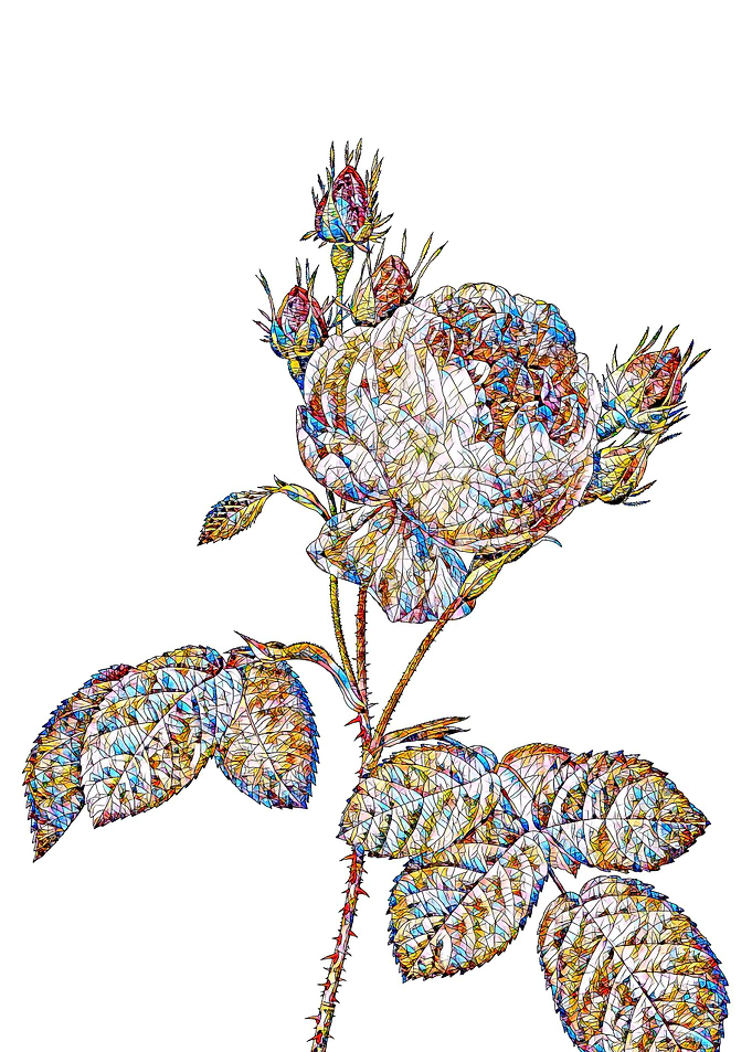 Stained Glass Rose Flower