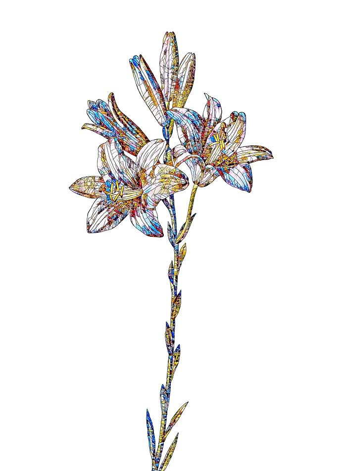 Stained Glass Lily Flower