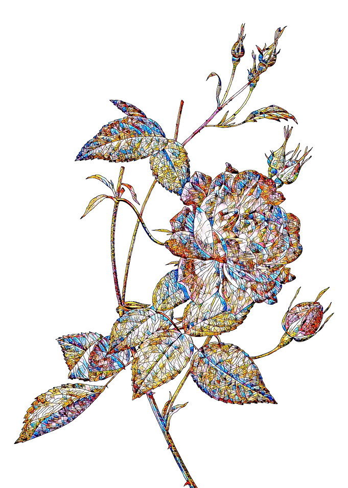 Stained Glass Rose Flower