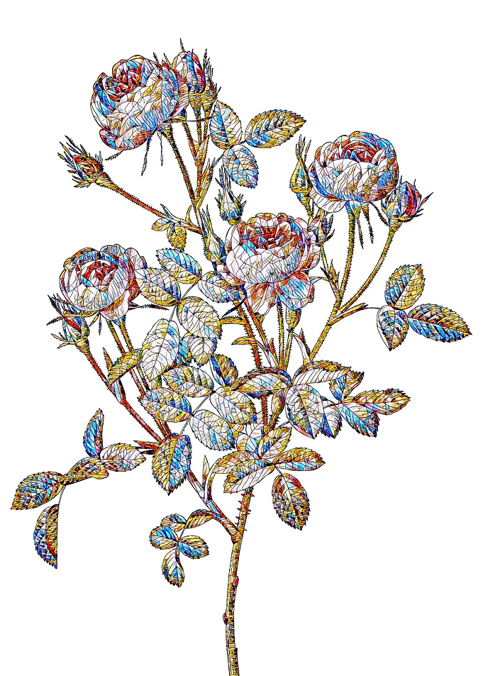 Stained Glass Rose Flower