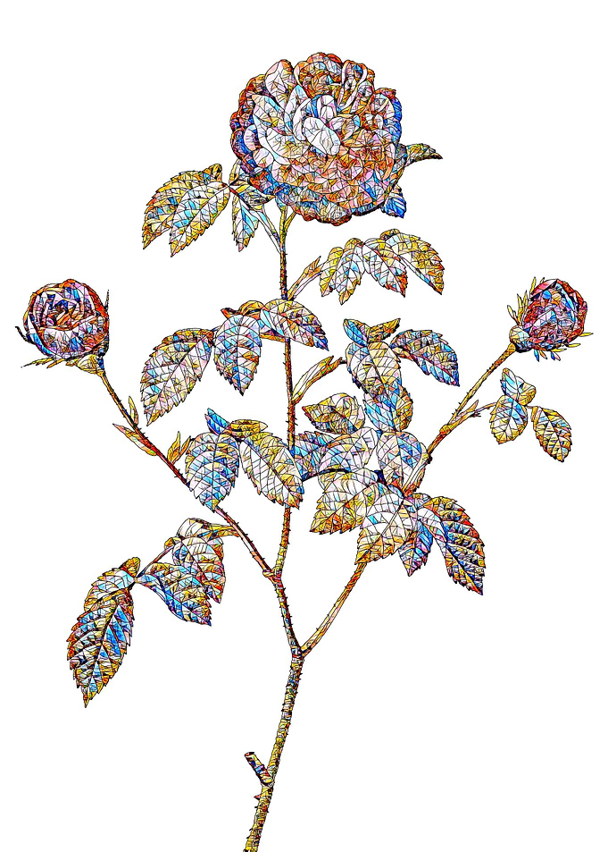 Stained Glass Rose Flower