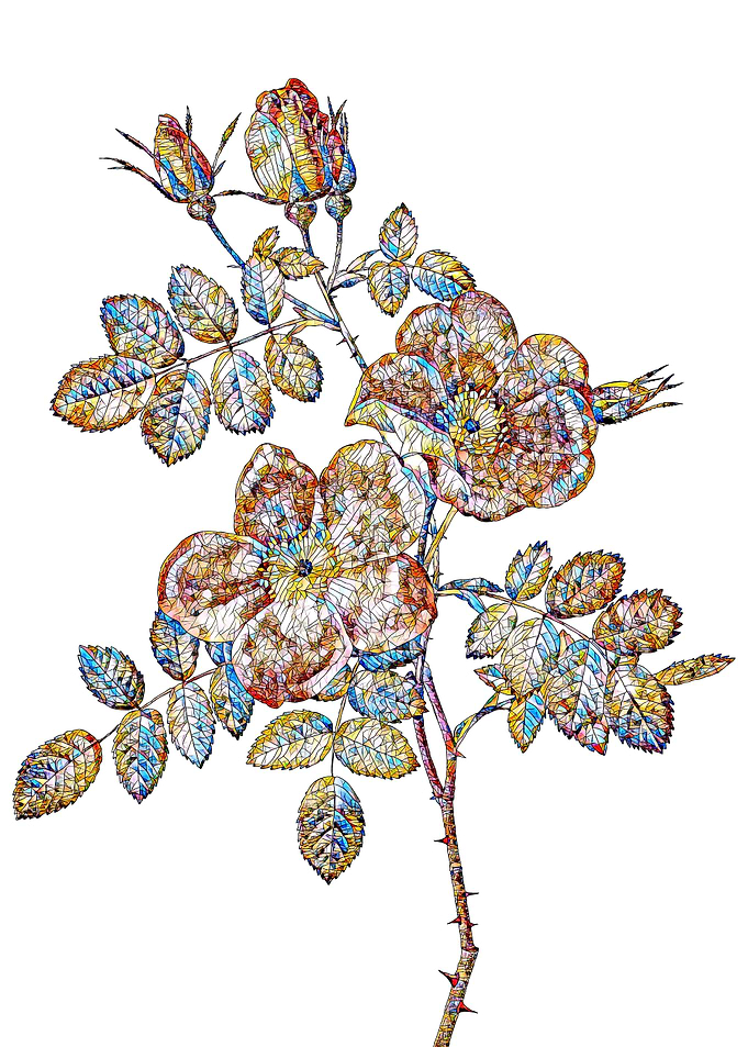 Stained Glass Rose Flower
