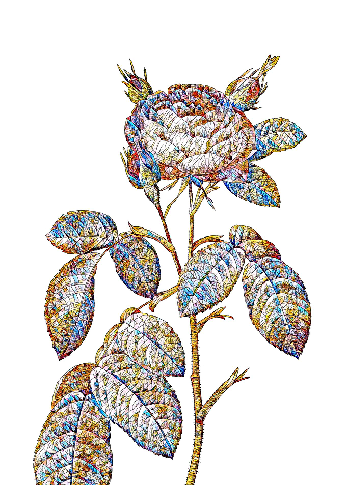 Stained Glass Rose Flower