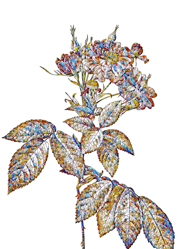 Stained Glass Rose Flower