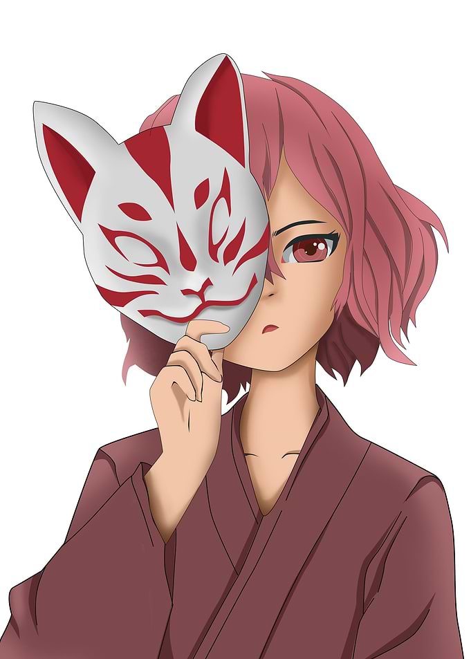 Anime girl pink