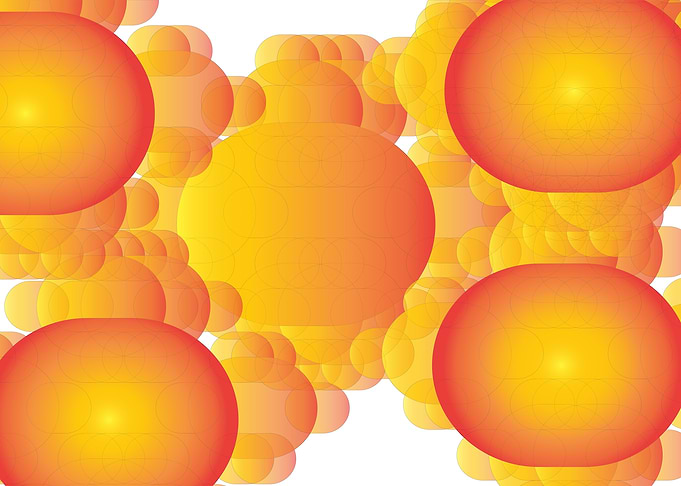 Yellow bubbles with bright