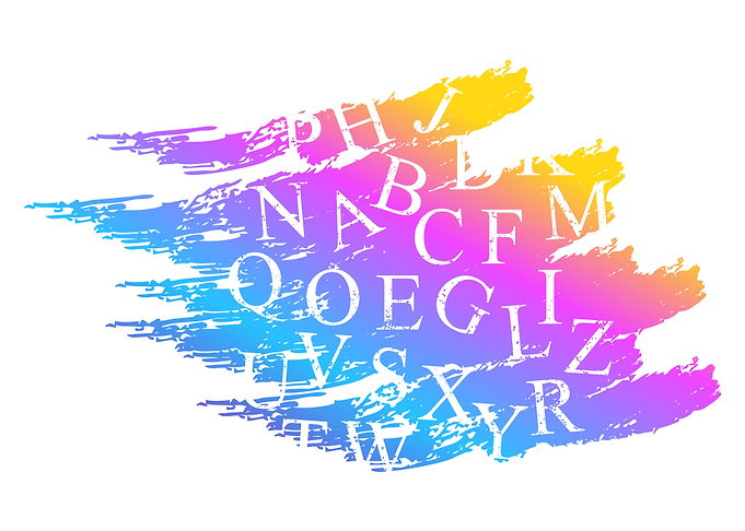 abstract alphabet brush