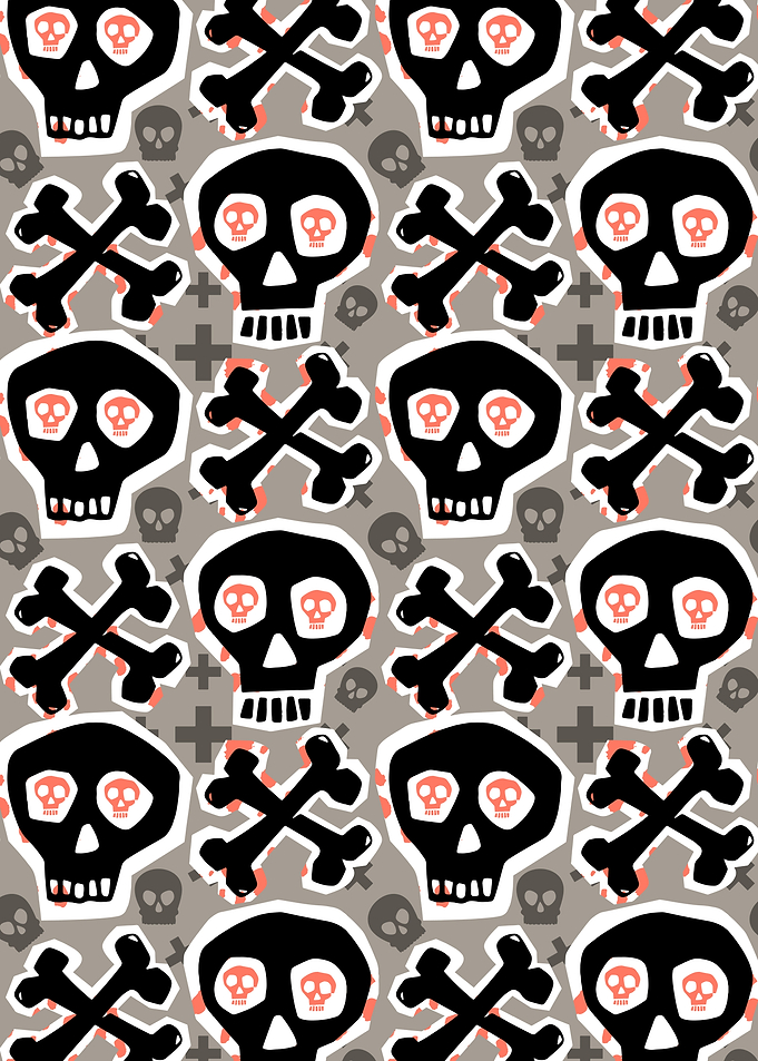 Scary Skull Pattern 06