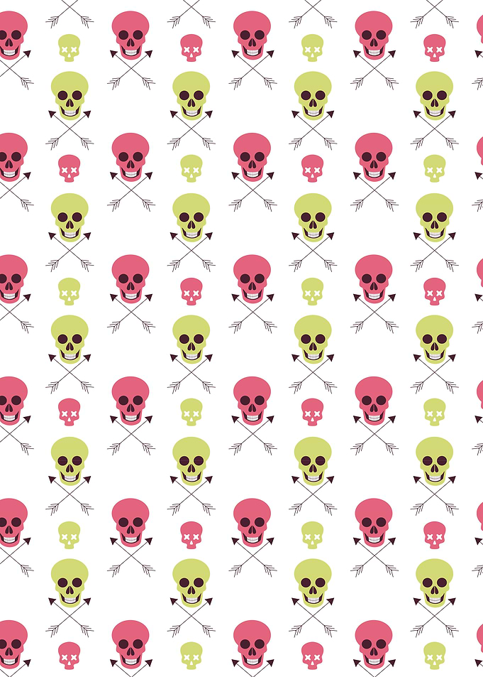 Scary Skull Pattern 08
