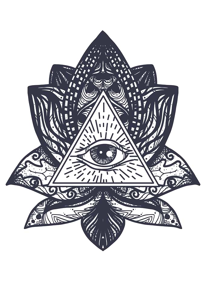 Eye lotus tattoo