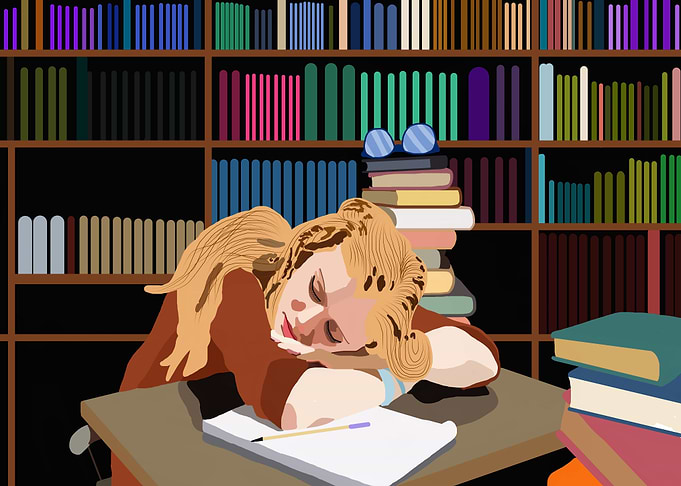 Dormitar en la biblioteca