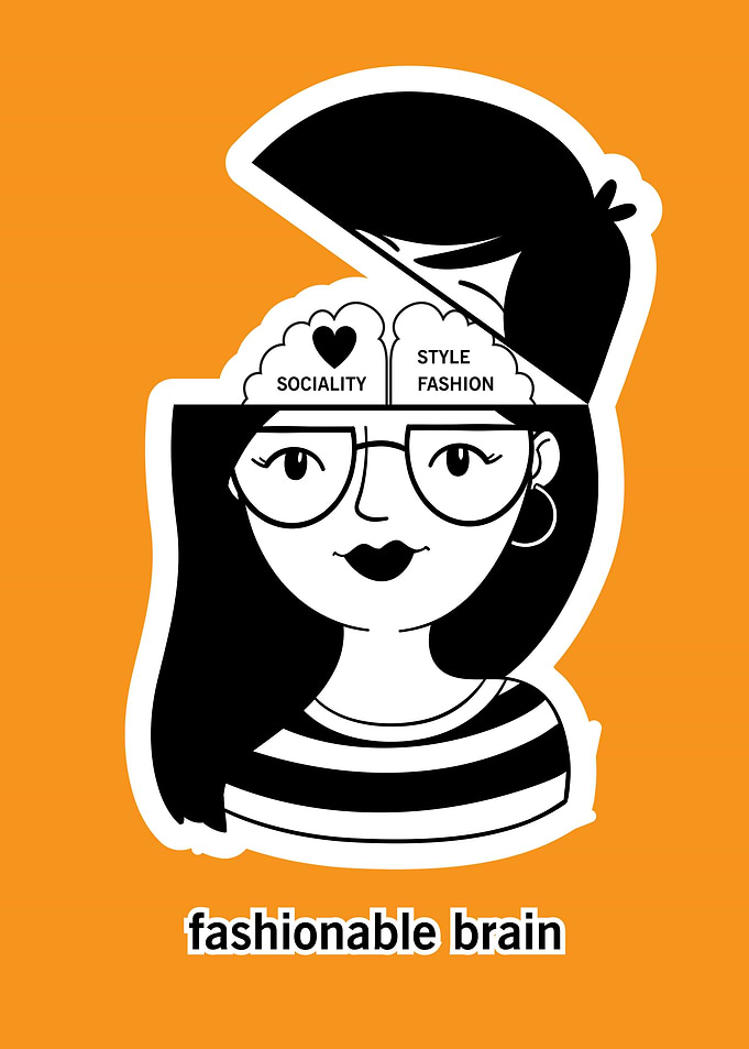 fashionable brain think