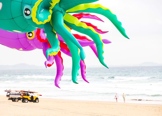 bright and colourful beach