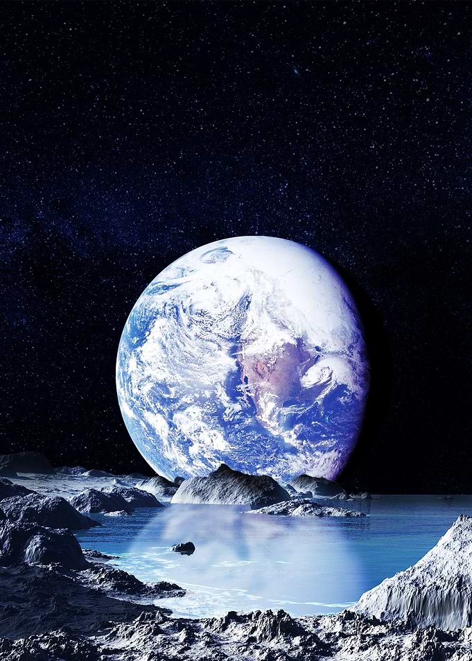 Moon and Earth