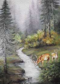Deers by the water
