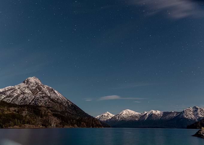 Night sky mountains