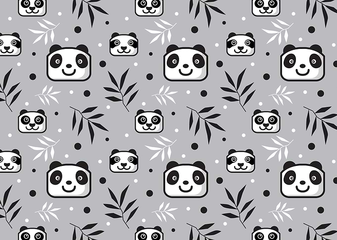 cute panda head pattern