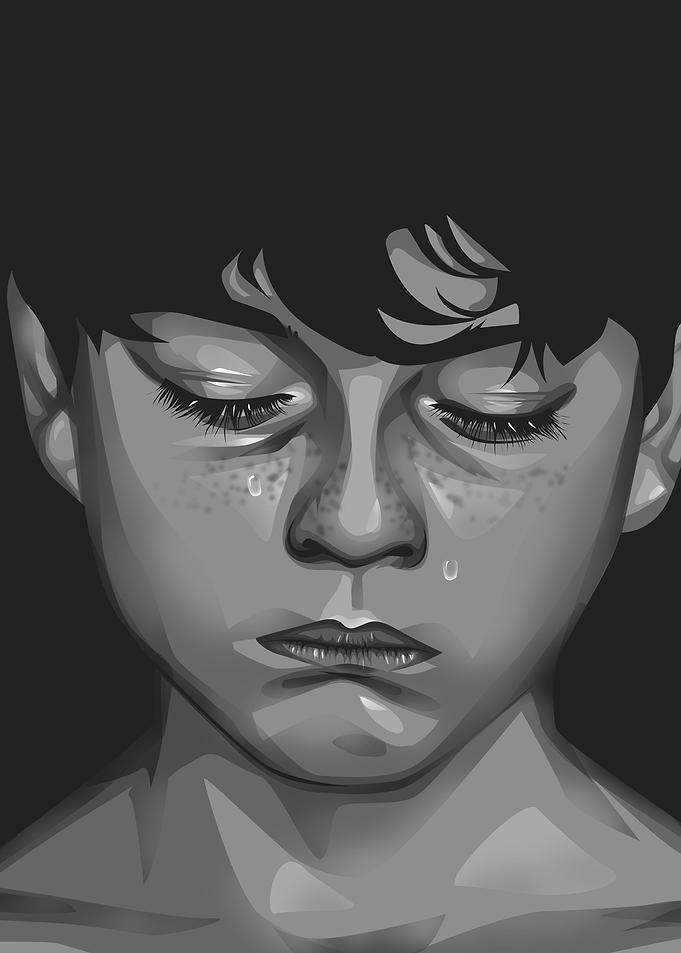Cry Kid Vintage Photo
