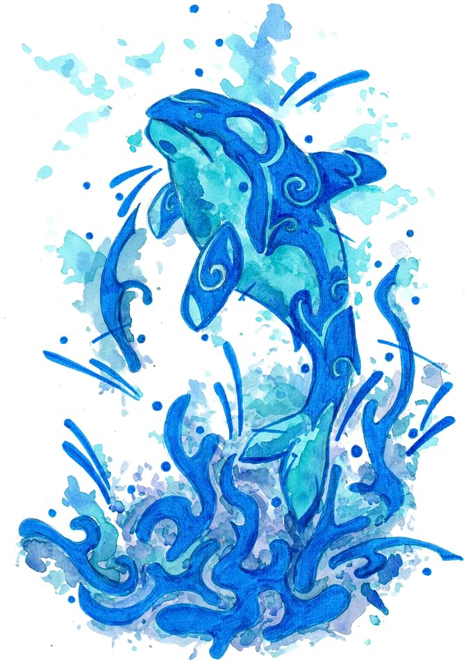 Blue Orca Whale