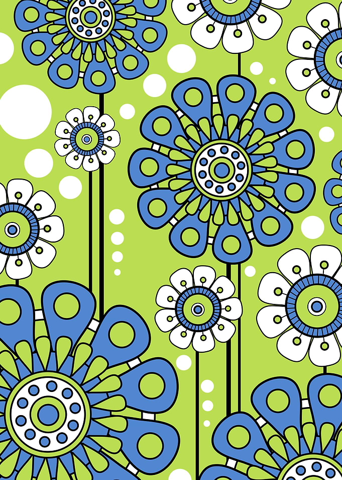 Green Blue Flowers
