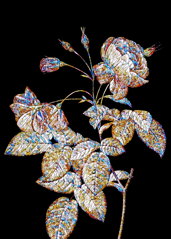 Stained Glass Rose Flower