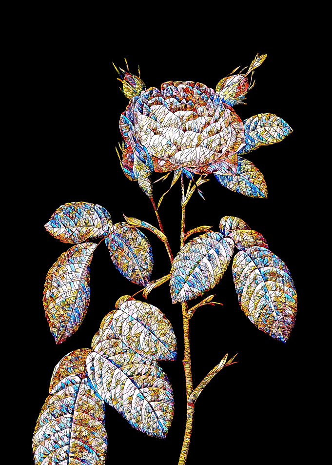 Stained Glass Rose Flower