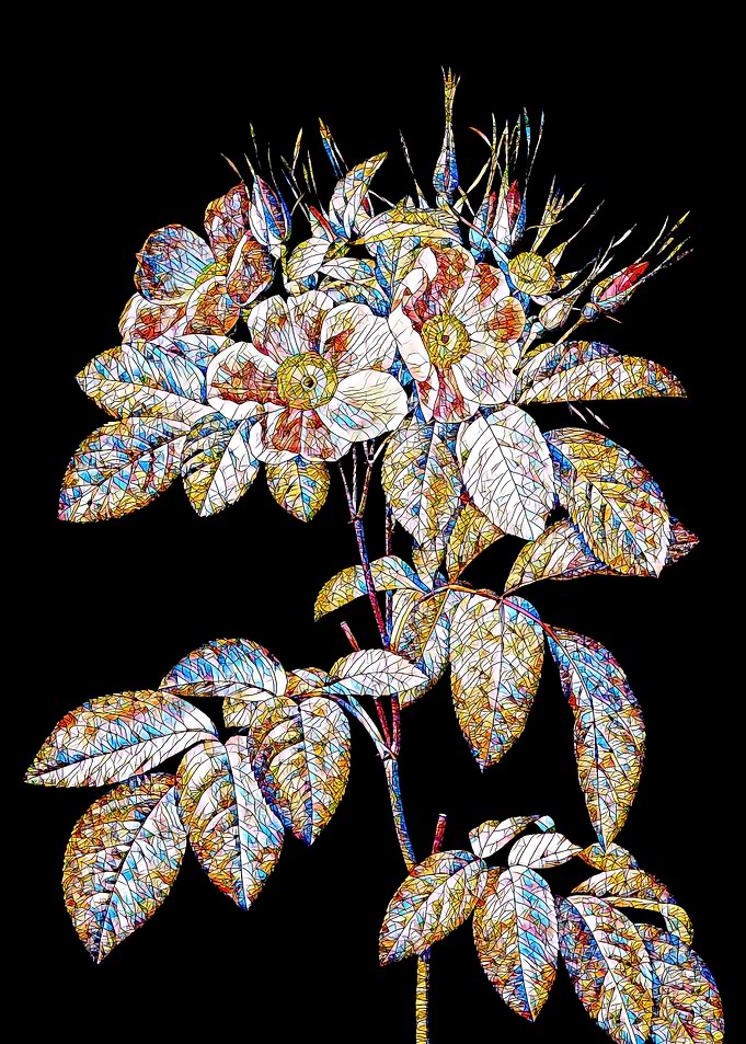 Stained Glass Rose Flower