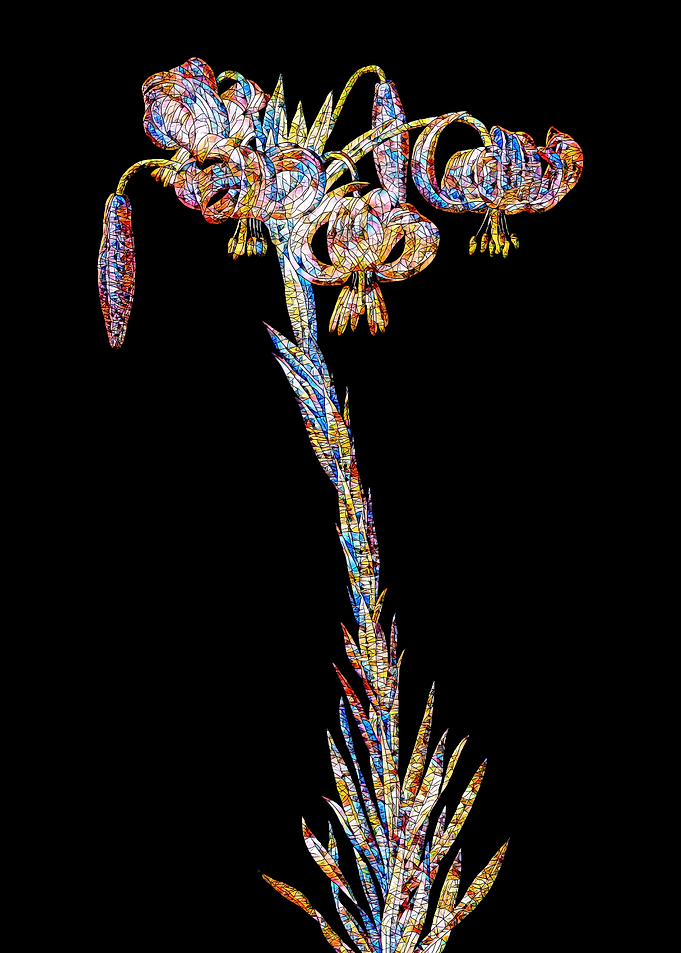 Stained Glass Lily Flower