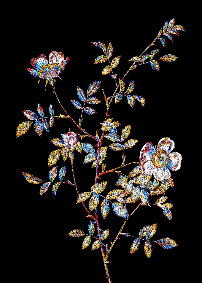 Stained Glass Rose Flower
