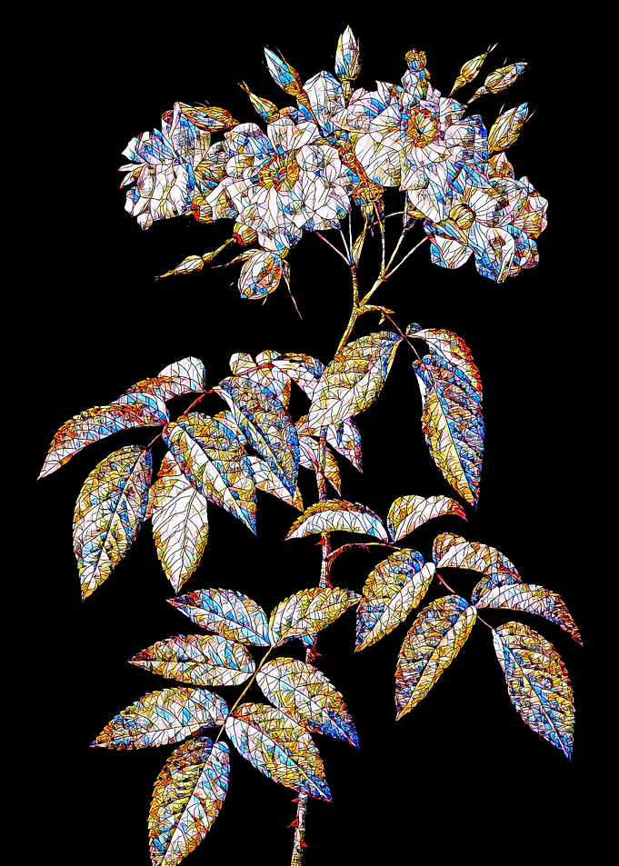 Stained Glass Rose Flower