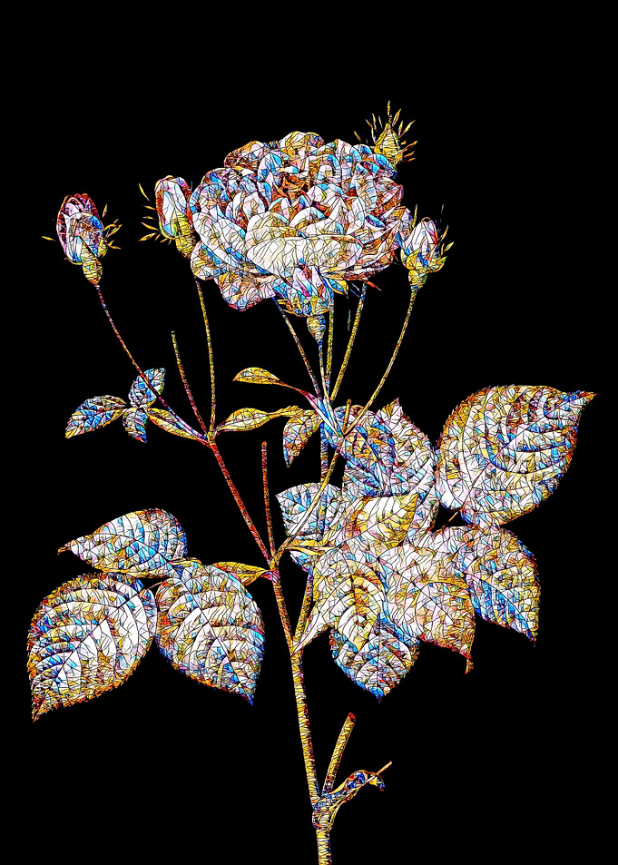 Stained Glass Rose Flower