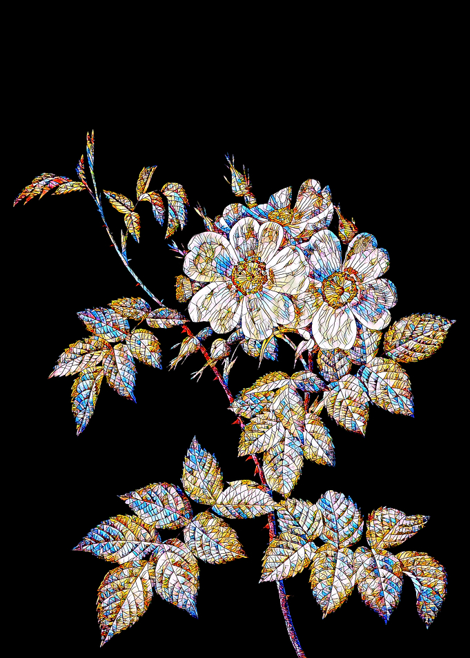 Stained Glass Rose Flower