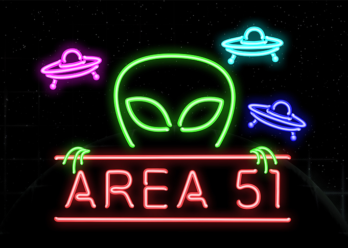 Area 51 Man Cave Neon Pipe