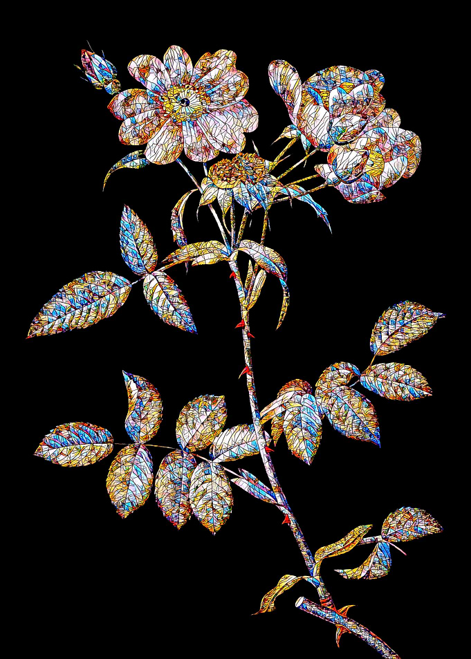 Stained Glass Rose Flower