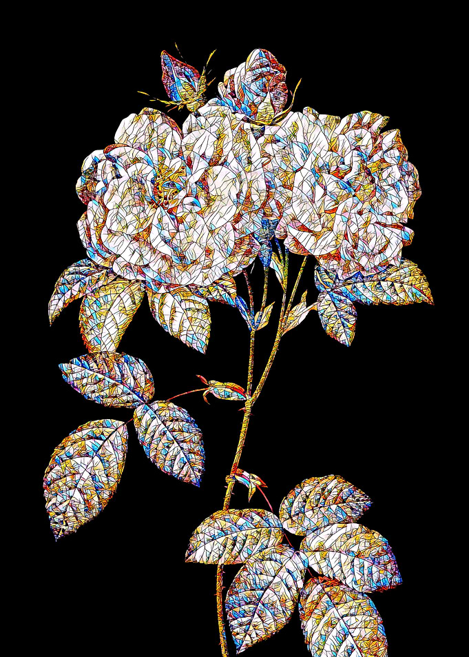 Stained Glass Rose Flower
