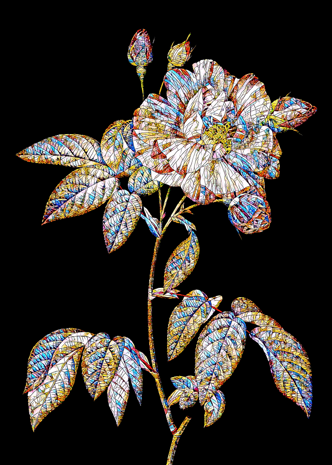 Stained Glass Rose Flower