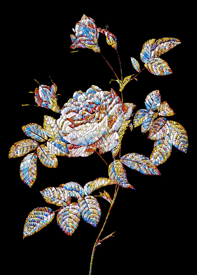 Stained Glass Rose Flower