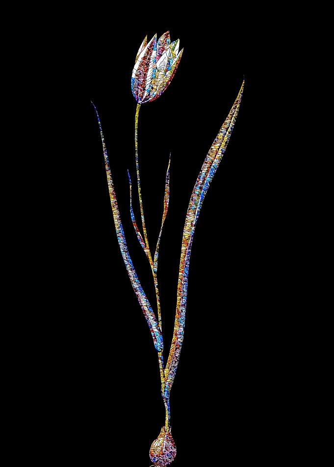 Stained Glass Tulip Flower