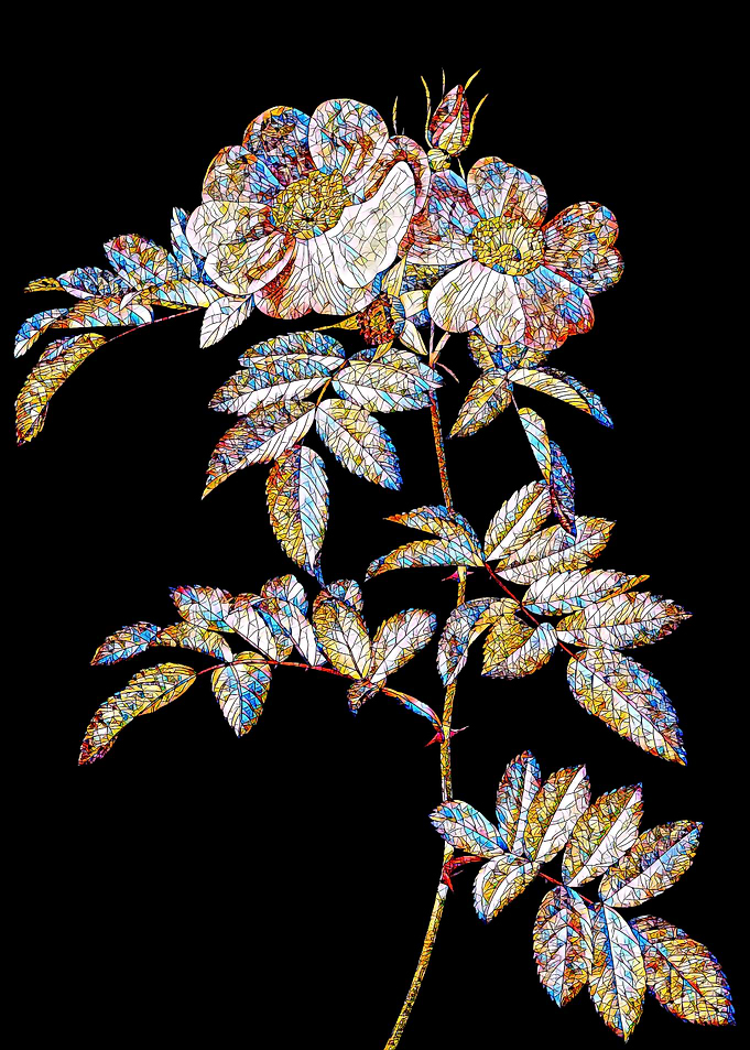 Stained Glass Rose Flower